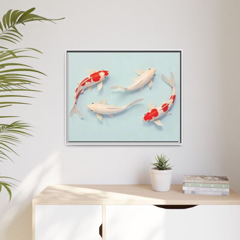 Canvas Print - Colorful Koi Fish Swimming in Minimalist Style - Image 132
