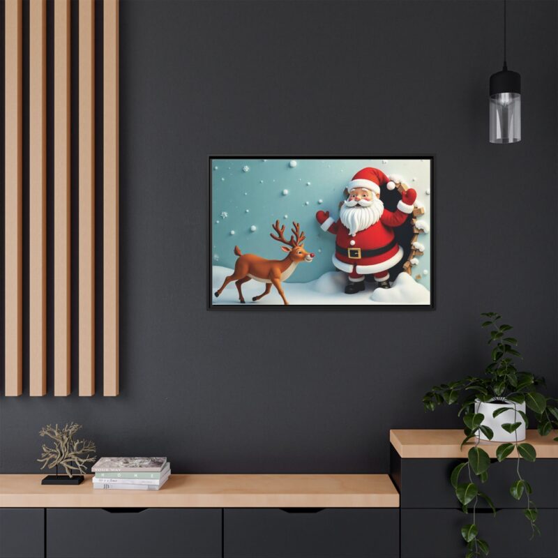 Canvas Wall Art 3D Santa Claus & Reindeer Illusion - Image 33
