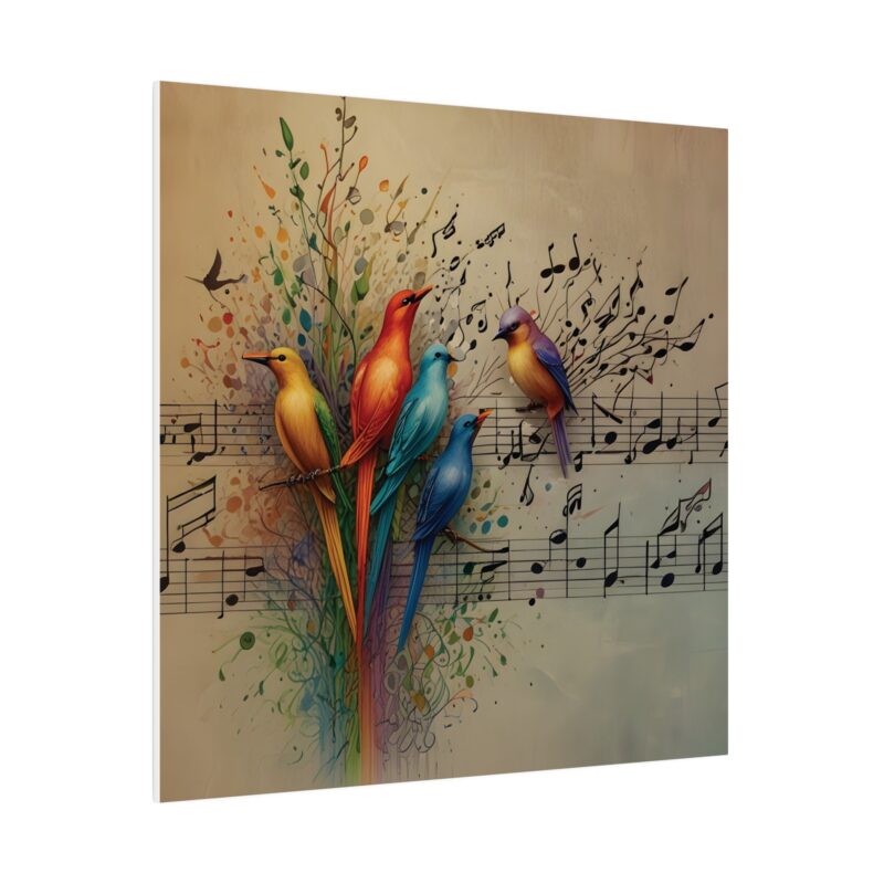 Canvas Wall Art Birds Music Harmony Abstract Design - Image 104