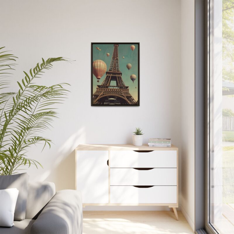Vintage Paris Travel Canvas art with Hot Air Balloons and Street Lamps - Image 85