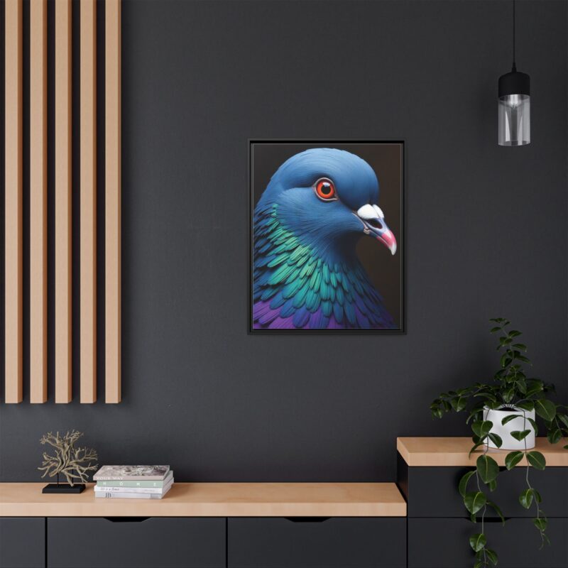Canvas Print featuring a close-up portrait of a colorful pigeon - Image 4