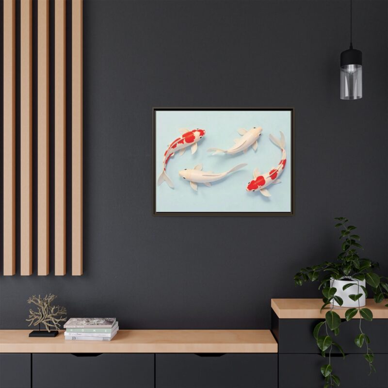 Canvas Print - Colorful Koi Fish Swimming in Minimalist Style - Image 89