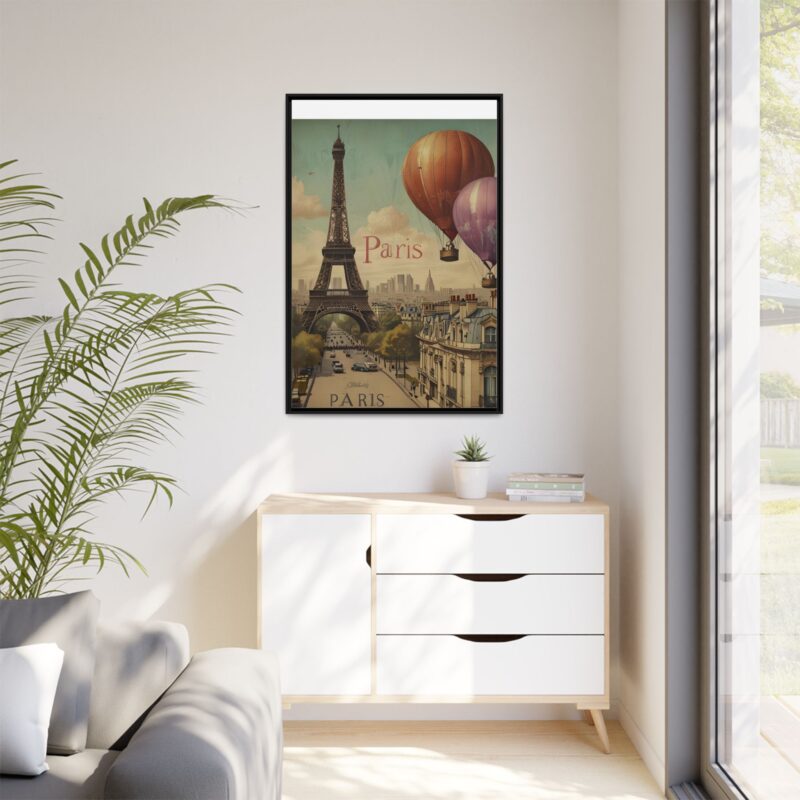 Pastel Eiffel Tower Travel canvas art of Nouveau Typography - Image 35