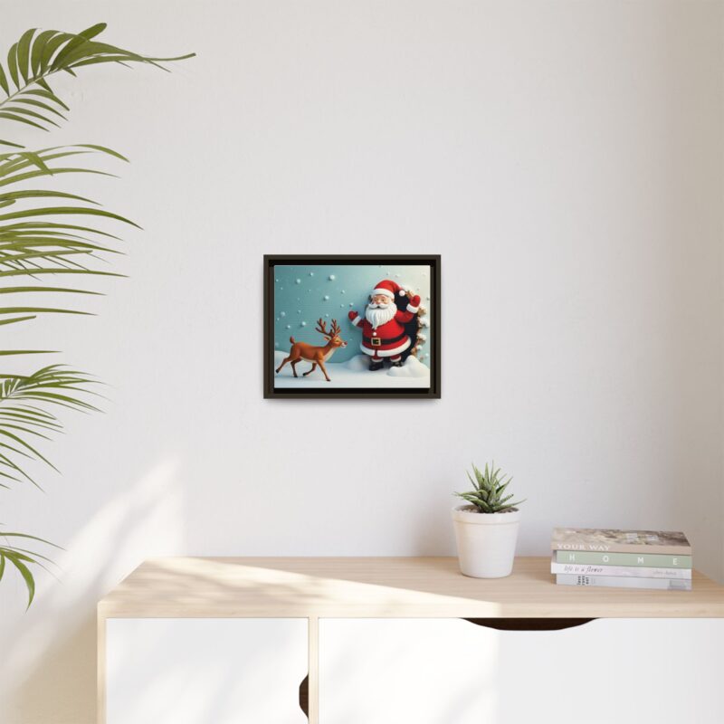 Canvas Wall Art 3D Santa Claus & Reindeer Illusion - Image 48