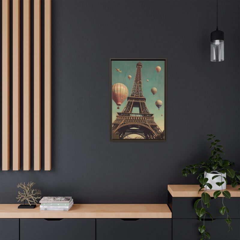 Vintage Paris Travel Canvas art with Hot Air Balloons and Street Lamps - Image 80
