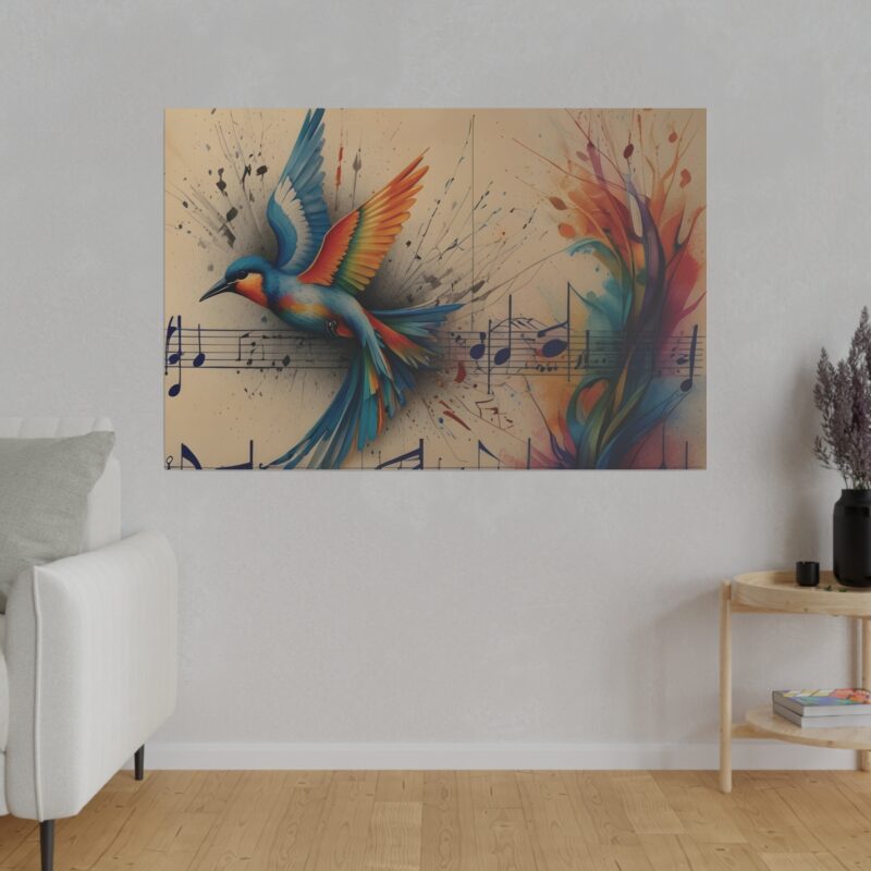 Canvas Wall Art - Minimalist Bird and Music Art: Perfect for Nature Lovers - Image 40