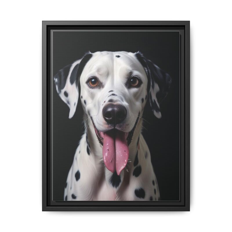 Canvas Art print features a detailed oil painting of a Dalmatian dog with a playful pink tongue sticking out - Image 14