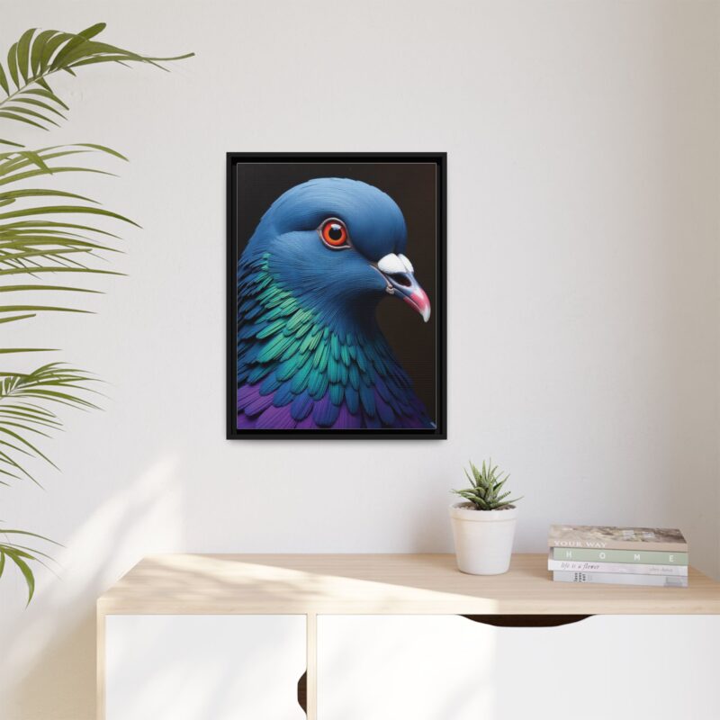 Canvas Print featuring a close-up portrait of a colorful pigeon - Image 21