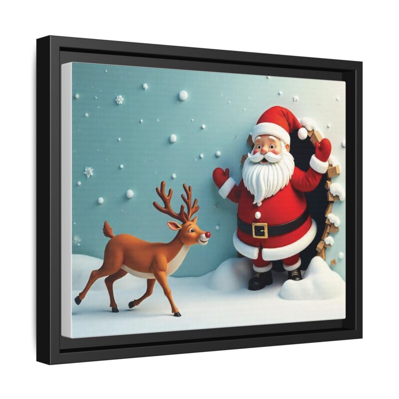 Canvas Wall Art 3D Santa Claus & Reindeer Illusion - Image 11