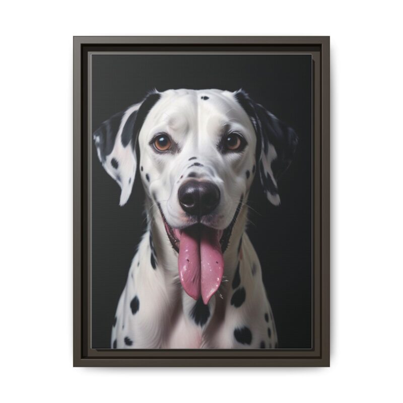 Canvas Art print features a detailed oil painting of a Dalmatian dog with a playful pink tongue sticking out - Image 50