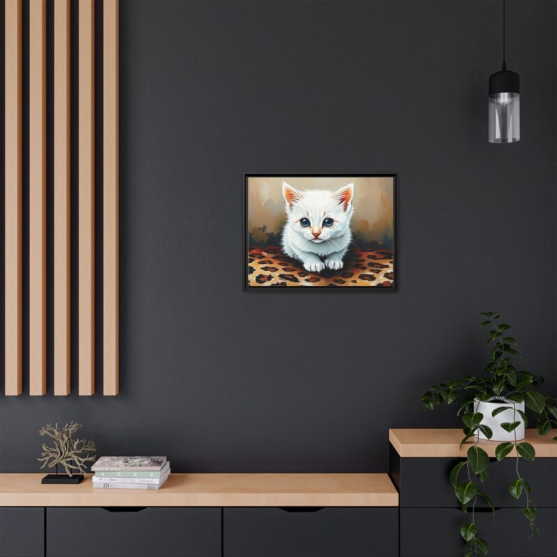 Canvas Print - White Kitten on Leopard Print Surface Wall Art - Image 21