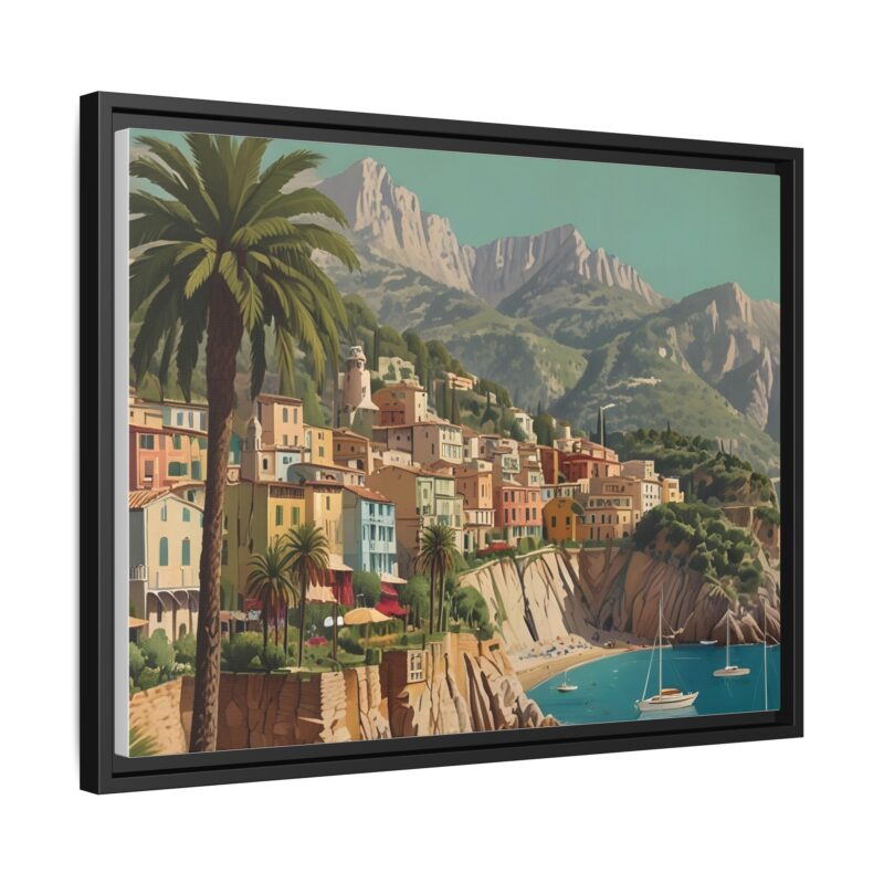 Canvas art of Sun-Drenched Italian Riviera Poster with Sailboats and Palm Trees - Image 23