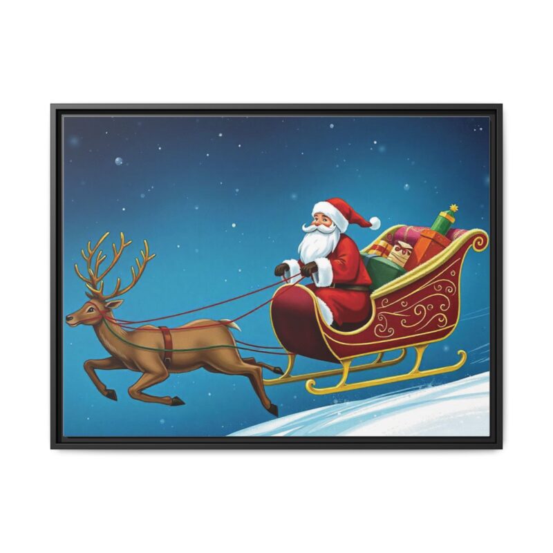 Canvas Print - Traditional Sleigh Ride Santa Claus Christmas Wall Art - Image 14