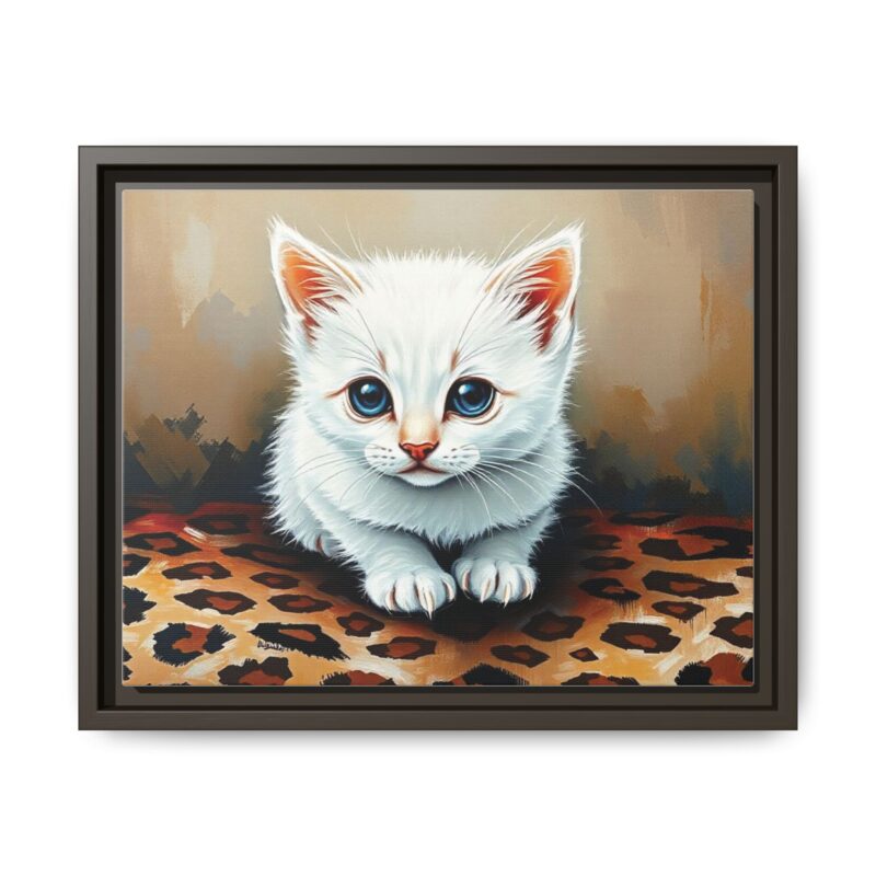 Canvas Print - White Kitten on Leopard Print Surface Wall Art - Image 50