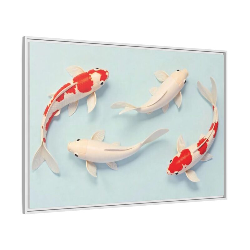 Canvas Print - Colorful Koi Fish Swimming in Minimalist Style - Image 119