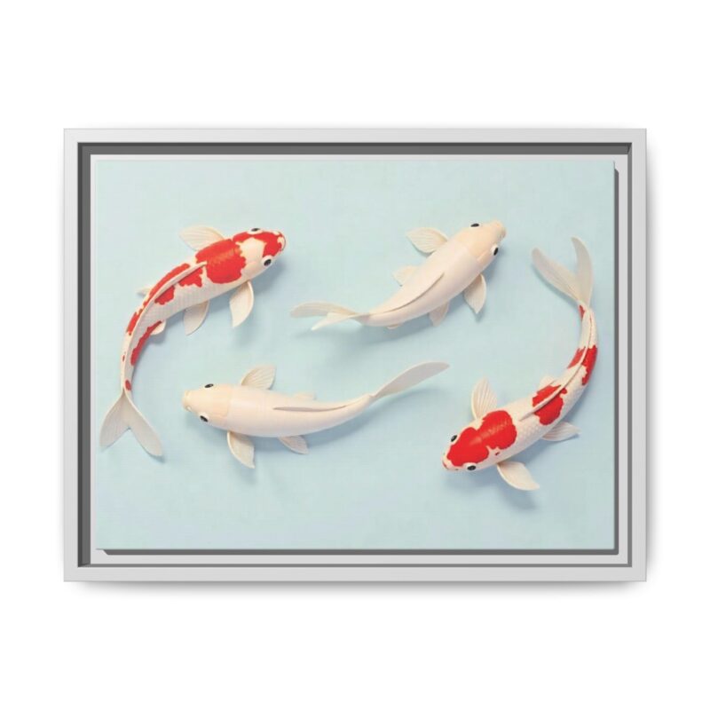 Canvas Print - Colorful Koi Fish Swimming in Minimalist Style - Image 62