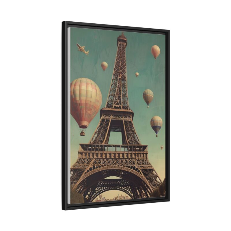 Vintage Paris Travel Canvas art with Hot Air Balloons and Street Lamps - Image 3