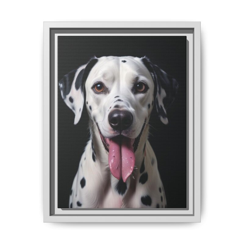 Canvas Art print features a detailed oil painting of a Dalmatian dog with a playful pink tongue sticking out - Image 38