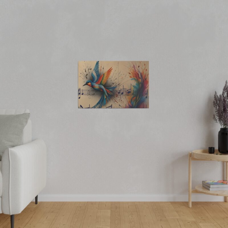 Canvas Wall Art - Minimalist Bird and Music Art: Perfect for Nature Lovers - Image 64