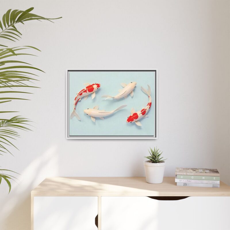 Canvas Print - Colorful Koi Fish Swimming in Minimalist Style - Image 80