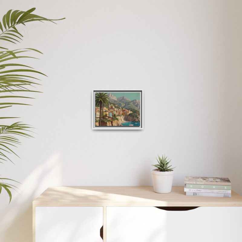 Canvas art of Sun-Drenched Italian Riviera Poster with Sailboats and Palm Trees - Image 45