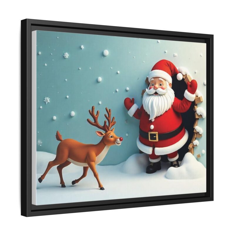 Canvas Wall Art 3D Santa Claus & Reindeer Illusion - Image 19
