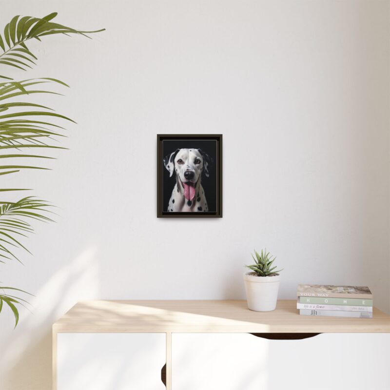 Canvas Art print features a detailed oil painting of a Dalmatian dog with a playful pink tongue sticking out - Image 36