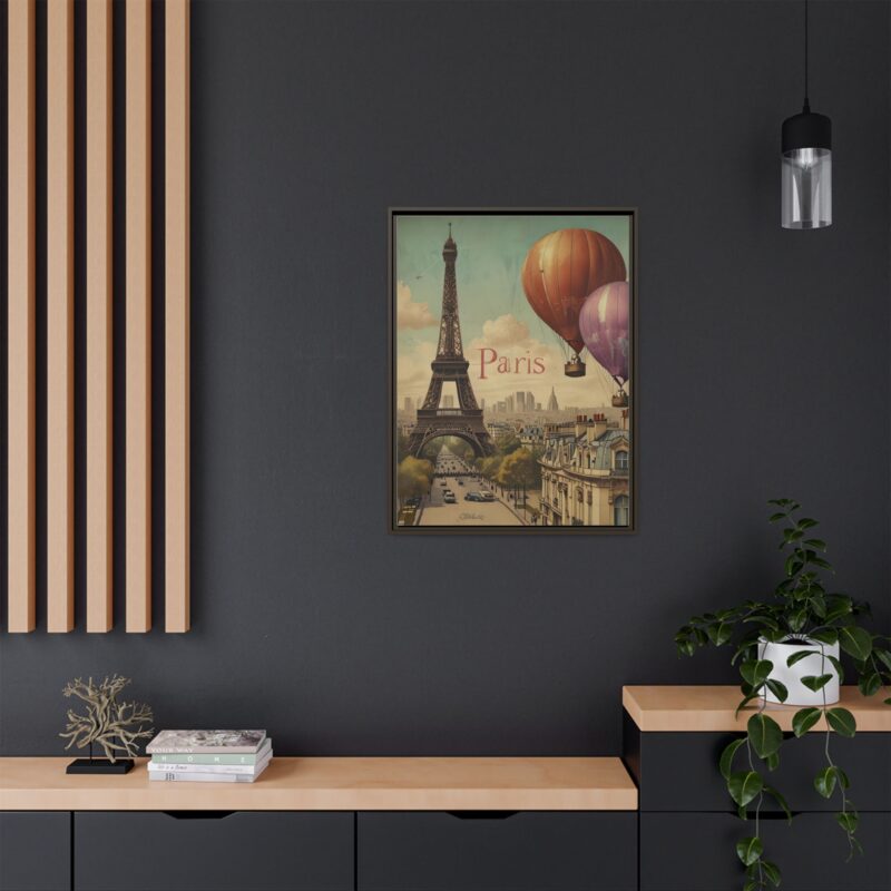 Pastel Eiffel Tower Travel canvas art of Nouveau Typography - Image 92