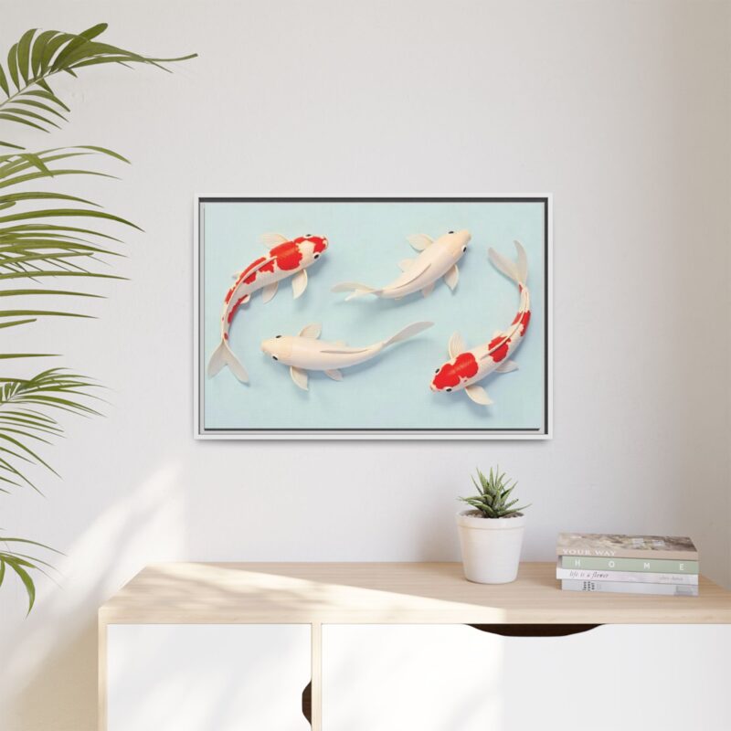 Canvas Print - Colorful Koi Fish Swimming in Minimalist Style - Image 88