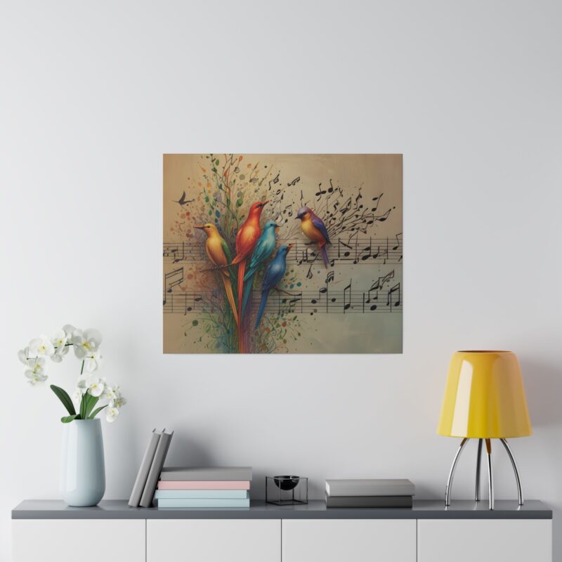 Canvas Wall Art Birds Music Harmony Abstract Design - Image 91