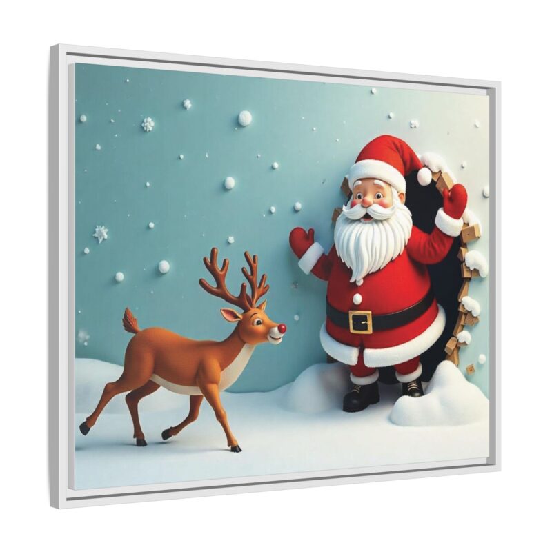 Canvas Wall Art 3D Santa Claus & Reindeer Illusion - Image 119
