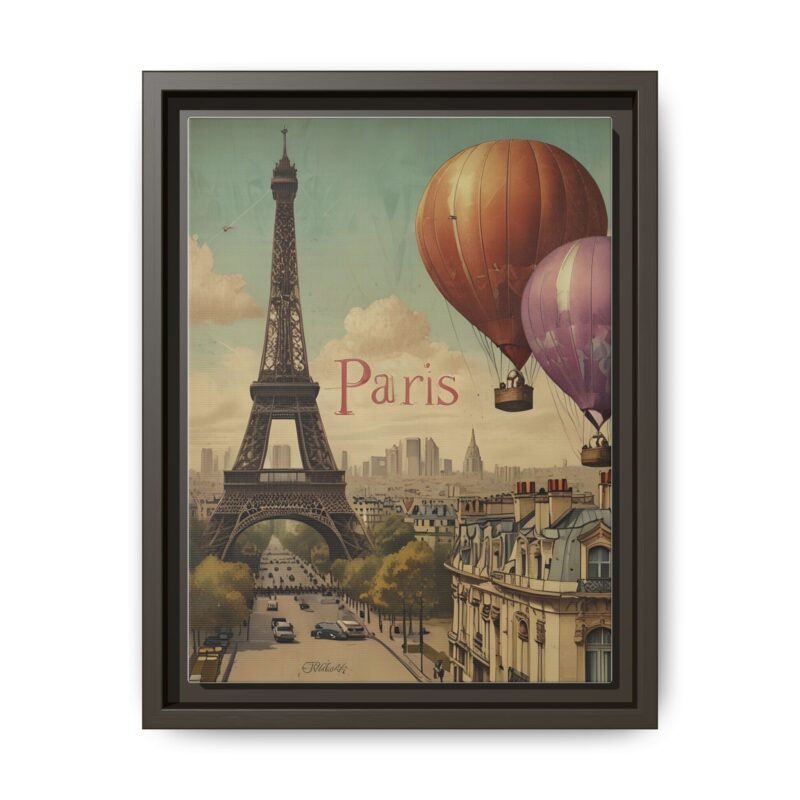 Pastel Eiffel Tower Travel canvas art of Nouveau Typography - Image 41