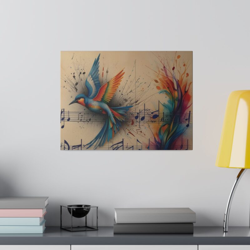 Canvas Wall Art - Minimalist Bird and Music Art: Perfect for Nature Lovers - Image 9