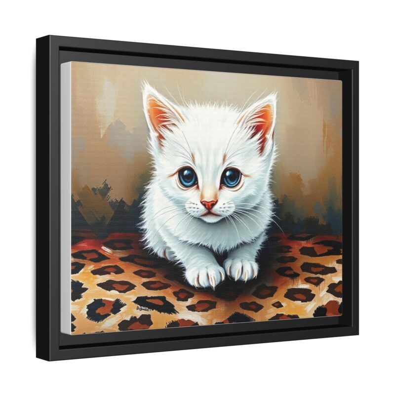 Canvas Print - White Kitten on Leopard Print Surface Wall Art - Image 11