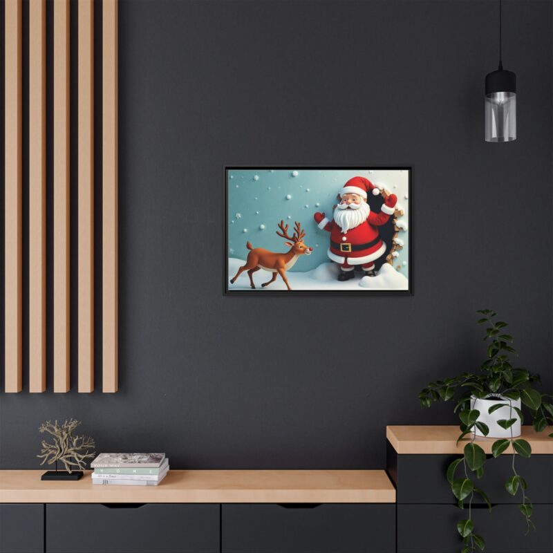 Canvas Wall Art 3D Santa Claus & Reindeer Illusion - Image 25