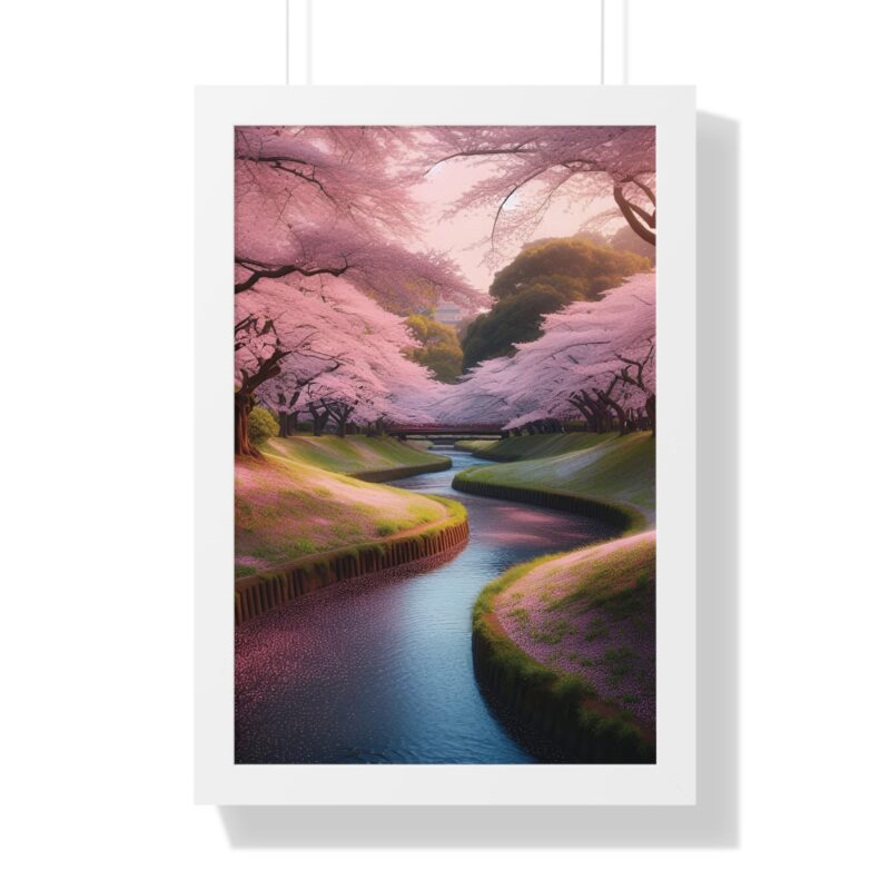 Stunning Canvas Wall Art of Cherry Blossoms Over a Peaceful Stream for Living Room and Office Décor" - Image 16