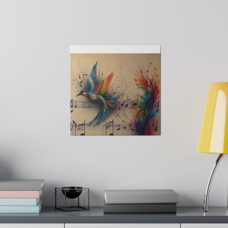 Canvas Wall Art - Minimalist Bird and Music Art: Perfect for Nature Lovers - Image 88