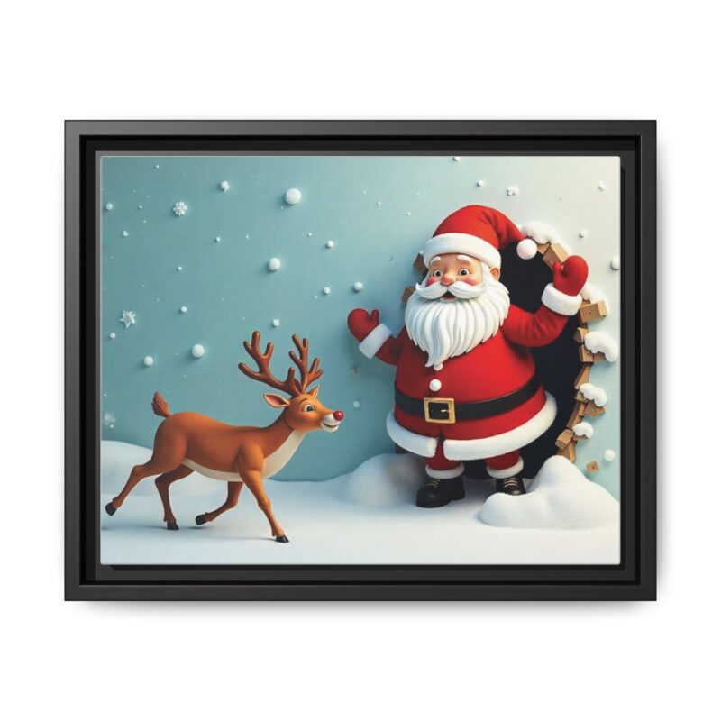 Canvas Wall Art 3D Santa Claus & Reindeer Illusion - Image 10