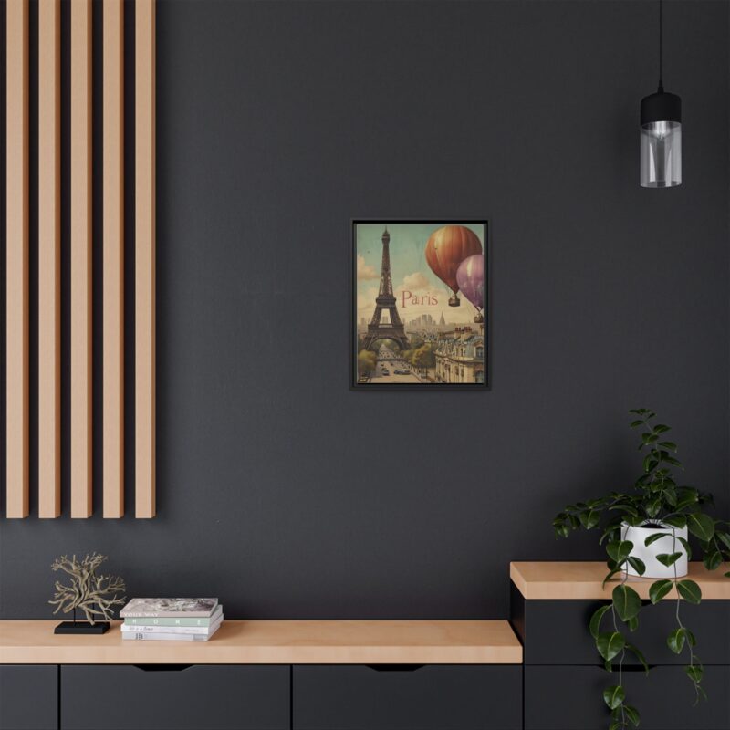 Pastel Eiffel Tower Travel canvas art of Nouveau Typography - Image 16