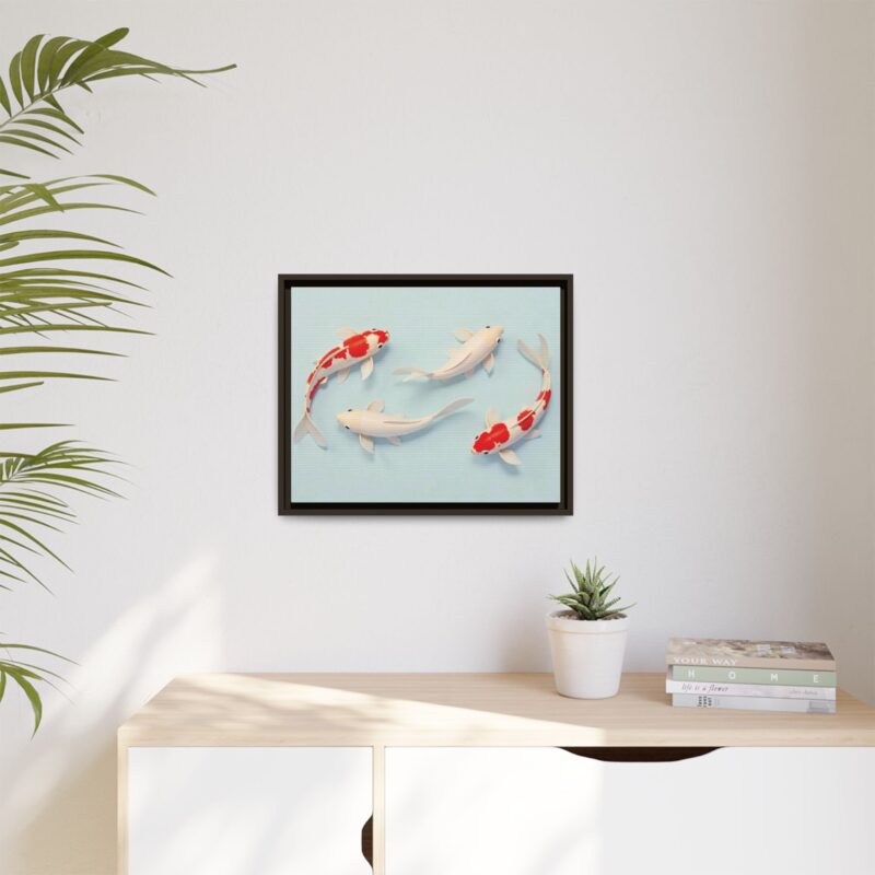 Canvas Print - Colorful Koi Fish Swimming in Minimalist Style - Image 68