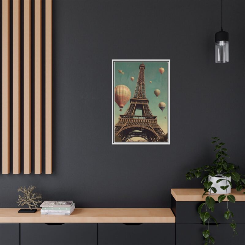 Vintage Paris Travel Canvas art with Hot Air Balloons and Street Lamps - Image 84