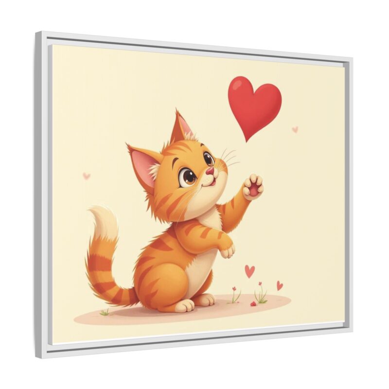 Canvas Print Wall Art - Cartoon Cat Paw Reaching Heart - Image 93