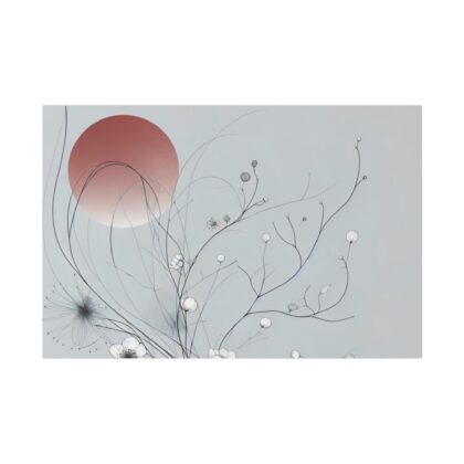 Serenity in Bloom: Japanese Floral Abstract Wall Art