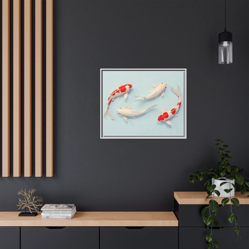 Canvas Print - Colorful Koi Fish Swimming in Minimalist Style - Image 129