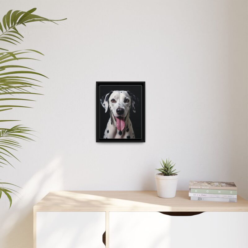 Canvas Art print features a detailed oil painting of a Dalmatian dog with a playful pink tongue sticking out - Image 12