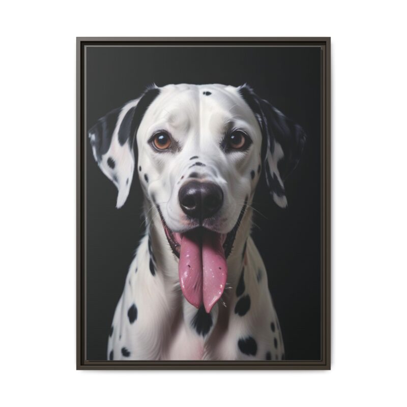 Canvas Art print features a detailed oil painting of a Dalmatian dog with a playful pink tongue sticking out - Image 74