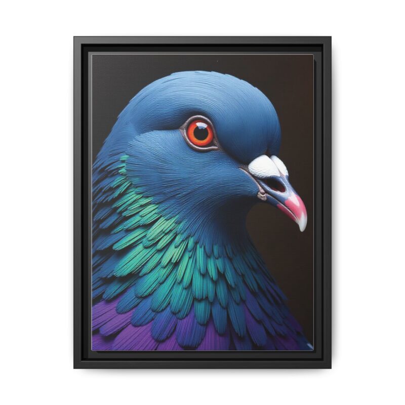 Canvas Print featuring a close-up portrait of a colorful pigeon - Image 14