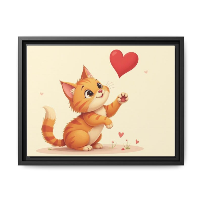 Canvas Print Wall Art - Cartoon Cat Paw Reaching Heart - Image 14