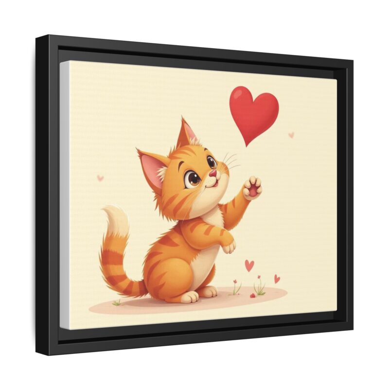 Canvas Print Wall Art - Cartoon Cat Paw Reaching Heart - Image 11