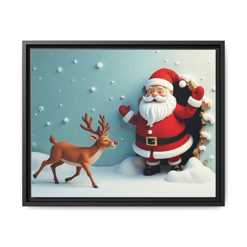 Canvas Wall Art 3D Santa Claus & Reindeer Illusion - Image 18